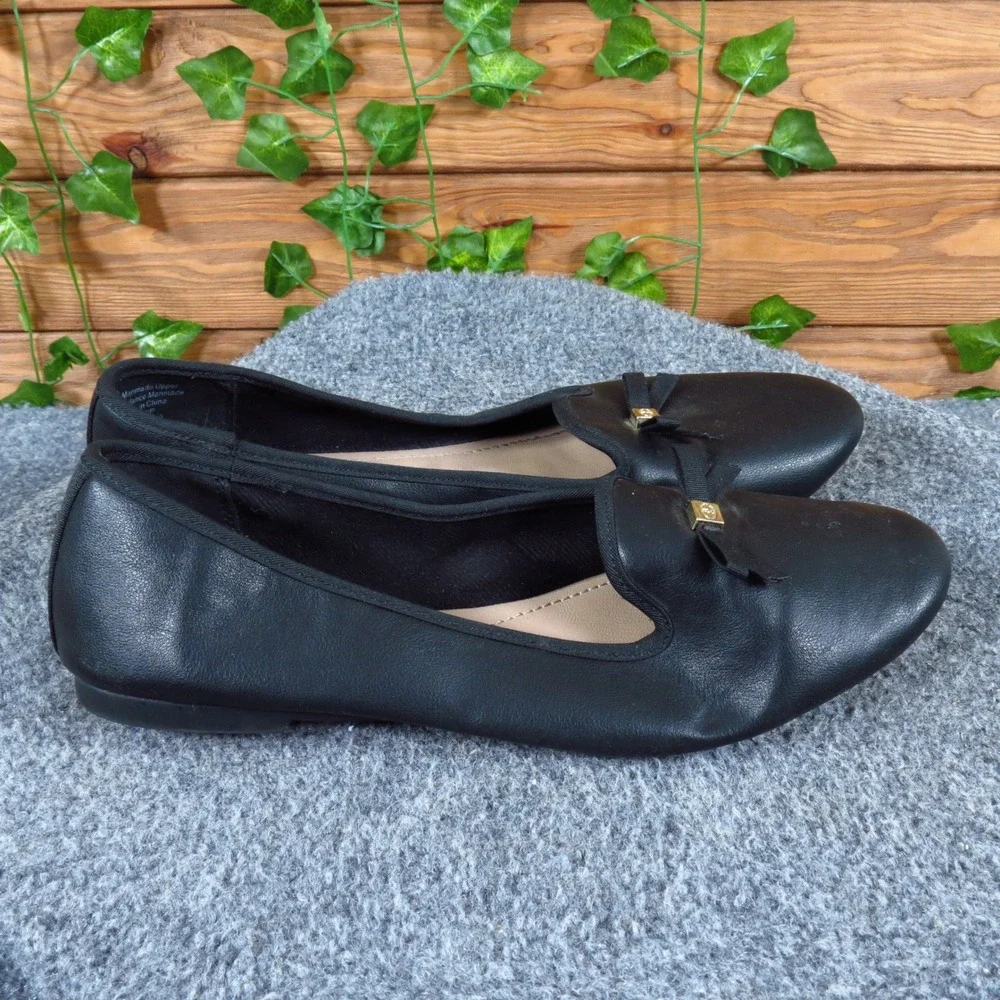 Charter Club Kimii Women Ballet Flat Size 9 Professional Work Office Black Bow